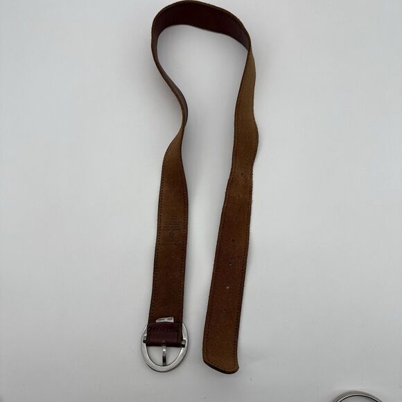 American Eagle Outfitters Brown Genuine Leather Womens Belt Sizre XS Crystal - Picture 5 of 6